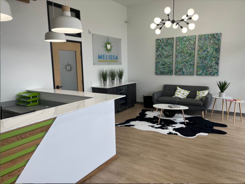 Clean, modern dental reception and waiting area designed for patient comfort